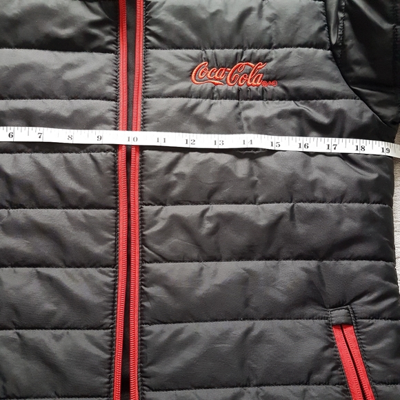 Coca Cola Puffer Embroidered Jacket Black Sz M - Picture 11 of 13